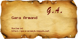 Gara Armand névjegykártya